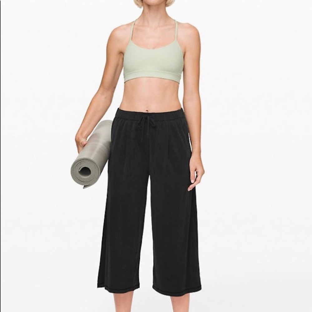 Lululemon flow in elegance crop black wide leg